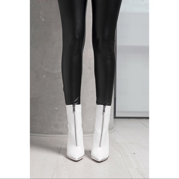 White Studded Booties - Picture 5 of 8